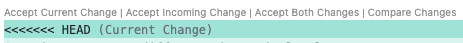 Image illustrating the basic merge tool options of "Accept Current Change", "Accept Incoming Change", "Accept Both Changes", "Compare Changes".