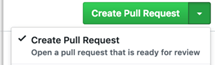 GitHub create pull request button image.