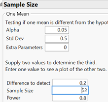 JMP power calculation for paired design